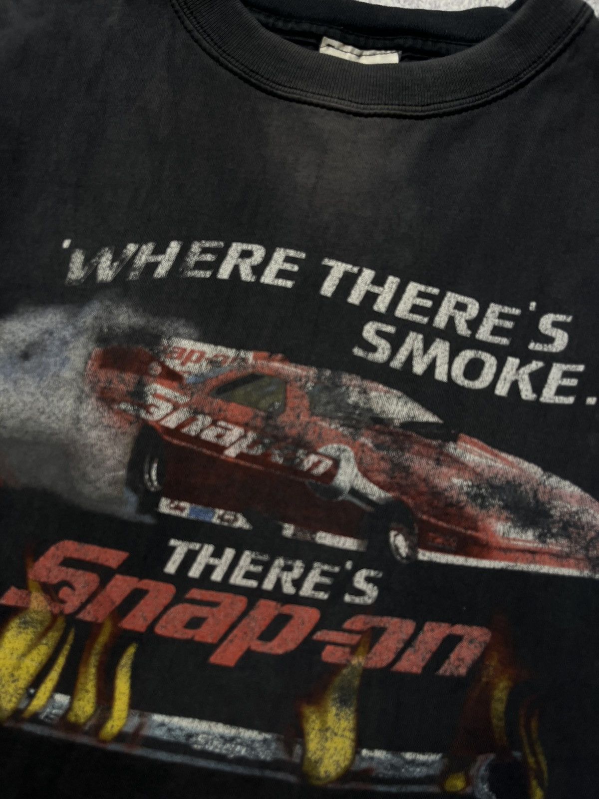 Vintage Rare Vintage SNAP ON T-Shirt Where There’s Smoke Size US L / EU 52-54 / 3 - 12 Thumbnail