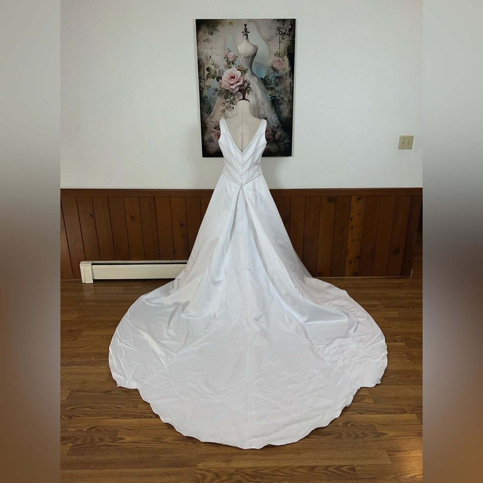 Other Gorgeous Vintage 90s Michaelangelo Bateau Waist Wedding Gown Size XXL / US 16-18 / IT 52-54 - 6 Thumbnail