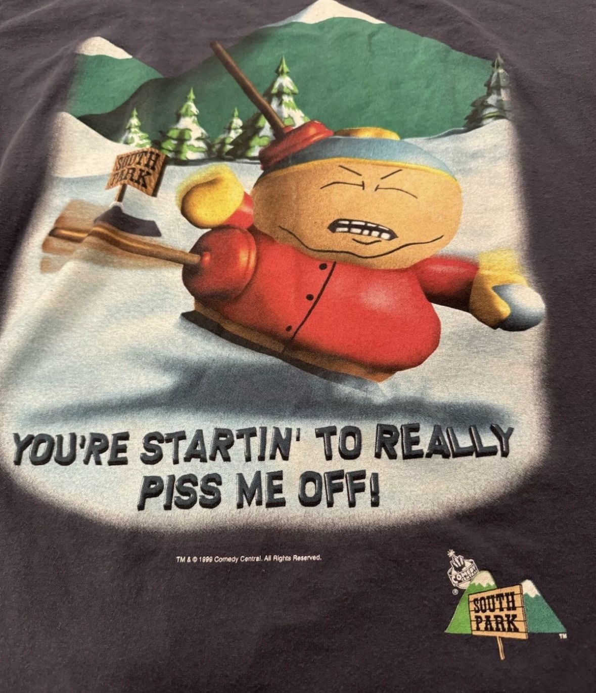 Vintage Vintage 90s South Park Cartman Graphic Tee Size L Size US L / EU 52-54 / 3 - 3 Thumbnail