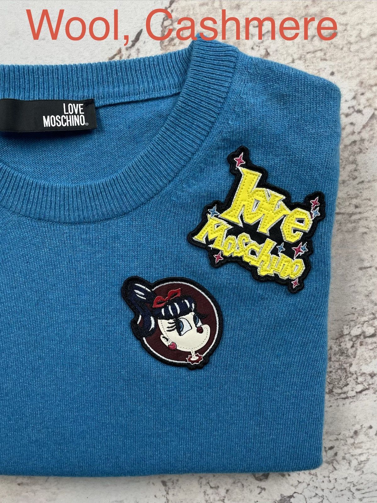 Love Moschino (Women’s) Love Moschino S Blue Wool Cashmere Sweater Classic Size S / US 4 / IT 40 - 1 Thumbnail