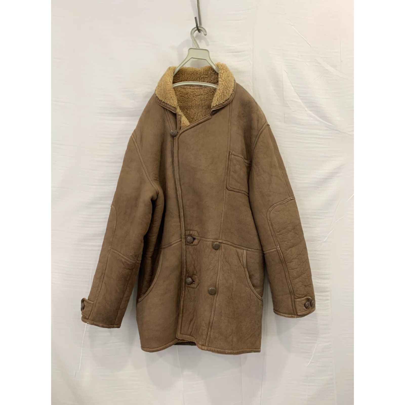 Vintage VINTAGE Starting Leather Coat Mens XL Brown Sherpa Lined Shearling / Sheepskin Coat Size US XL / EU 56 / 4 - 3 Thumbnail