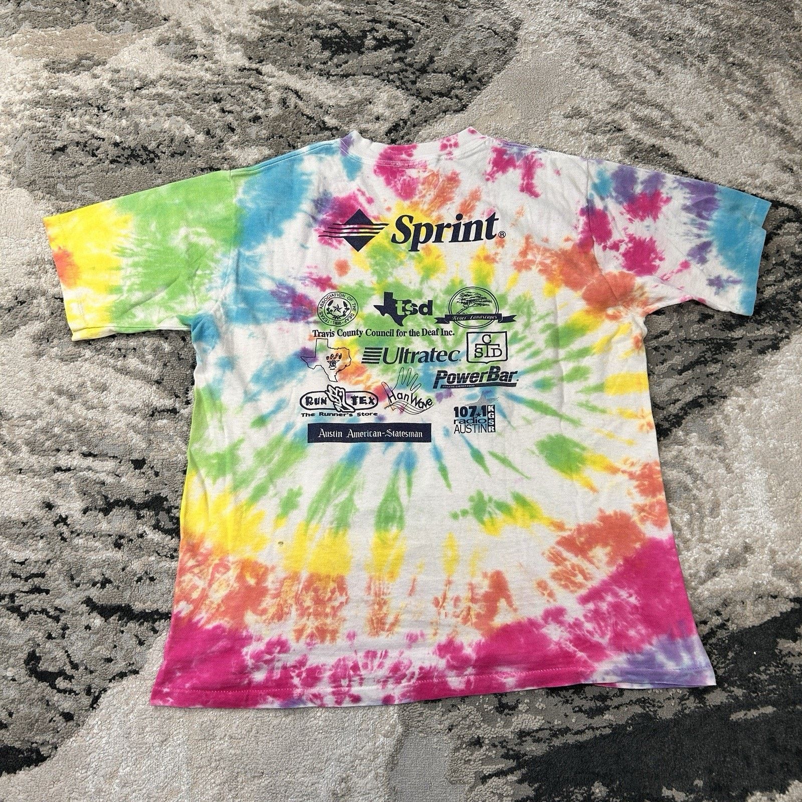 & Other Stories Vintage 1997 Sprint 5K Tie Dye Peace Sign T-Shirt USA Sz L Size US L / EU 52-54 / 3 - 4 Thumbnail