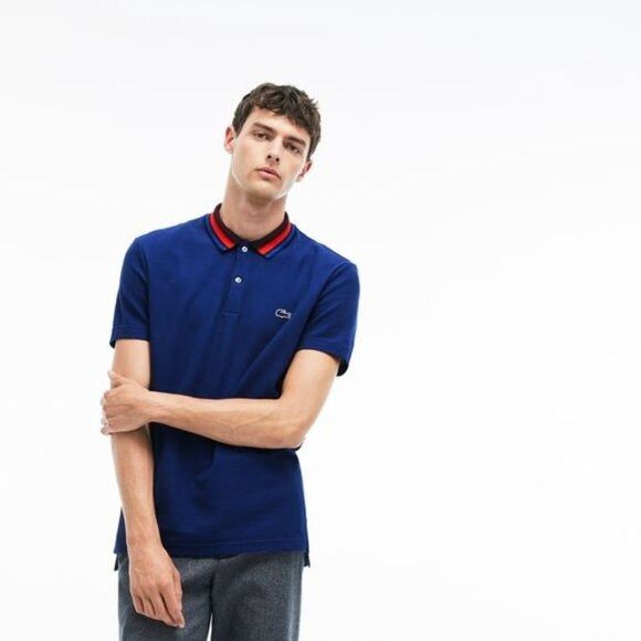 Lacoste LACOSTE Striped Collar Regular Fit Piped Cotton Piqué Polo - Size US XL / EU 56 / 4 - 2 Thumbnail