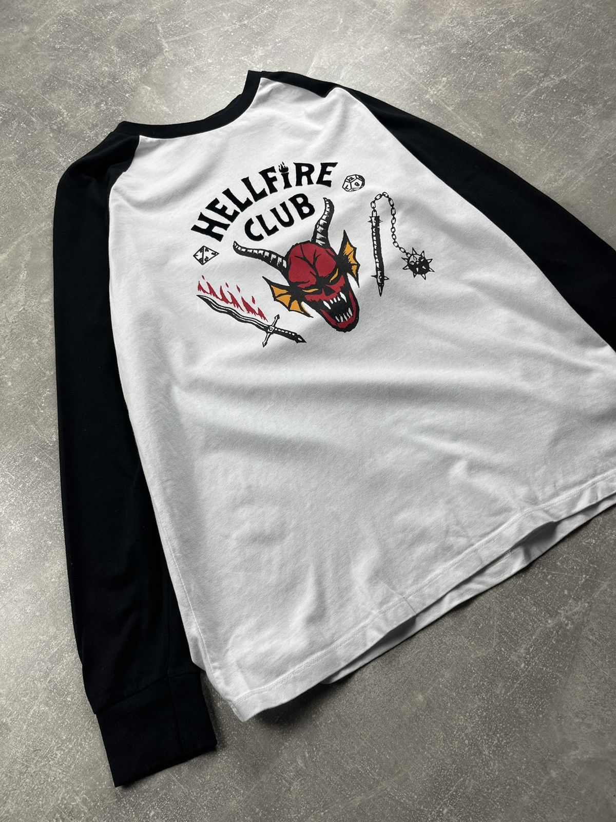 Other Stranger Things Hellfire Club Raglan Long Sleeve Graphic Tee Size US M / EU 48-50 / 2 - 3 Thumbnail