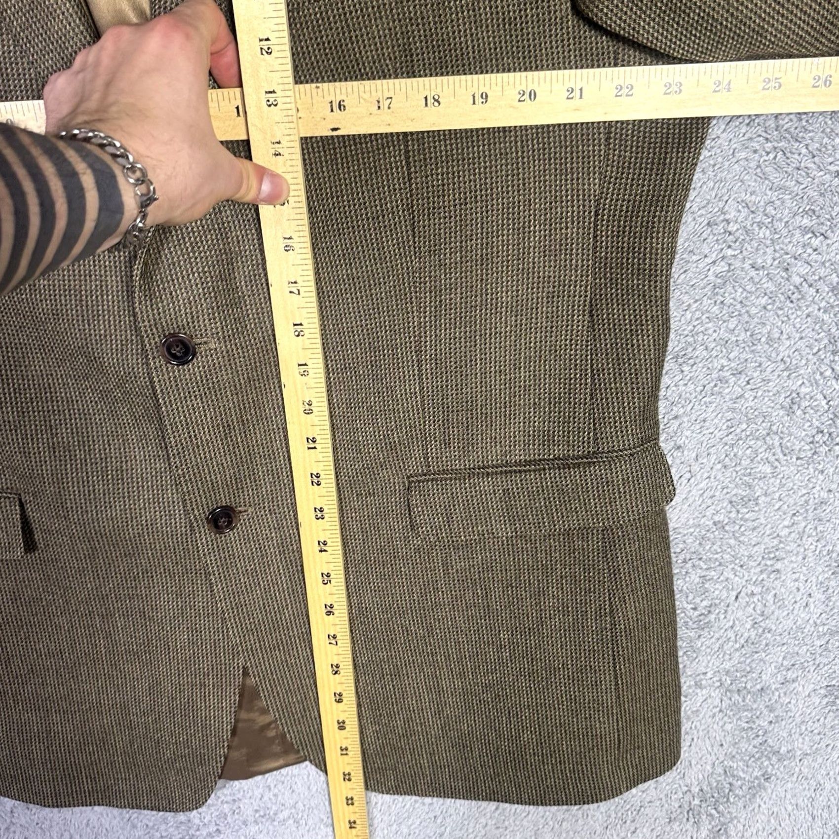 Ralph Lauren Ralph Lauren Blazer Mens 46L Black Label Tweed 100% Wool Slim Sport Coat Jacket Coat Blazer Notch Lapel Two-Button Four-Button Vintage? Size 46R - 6 Thumbnail