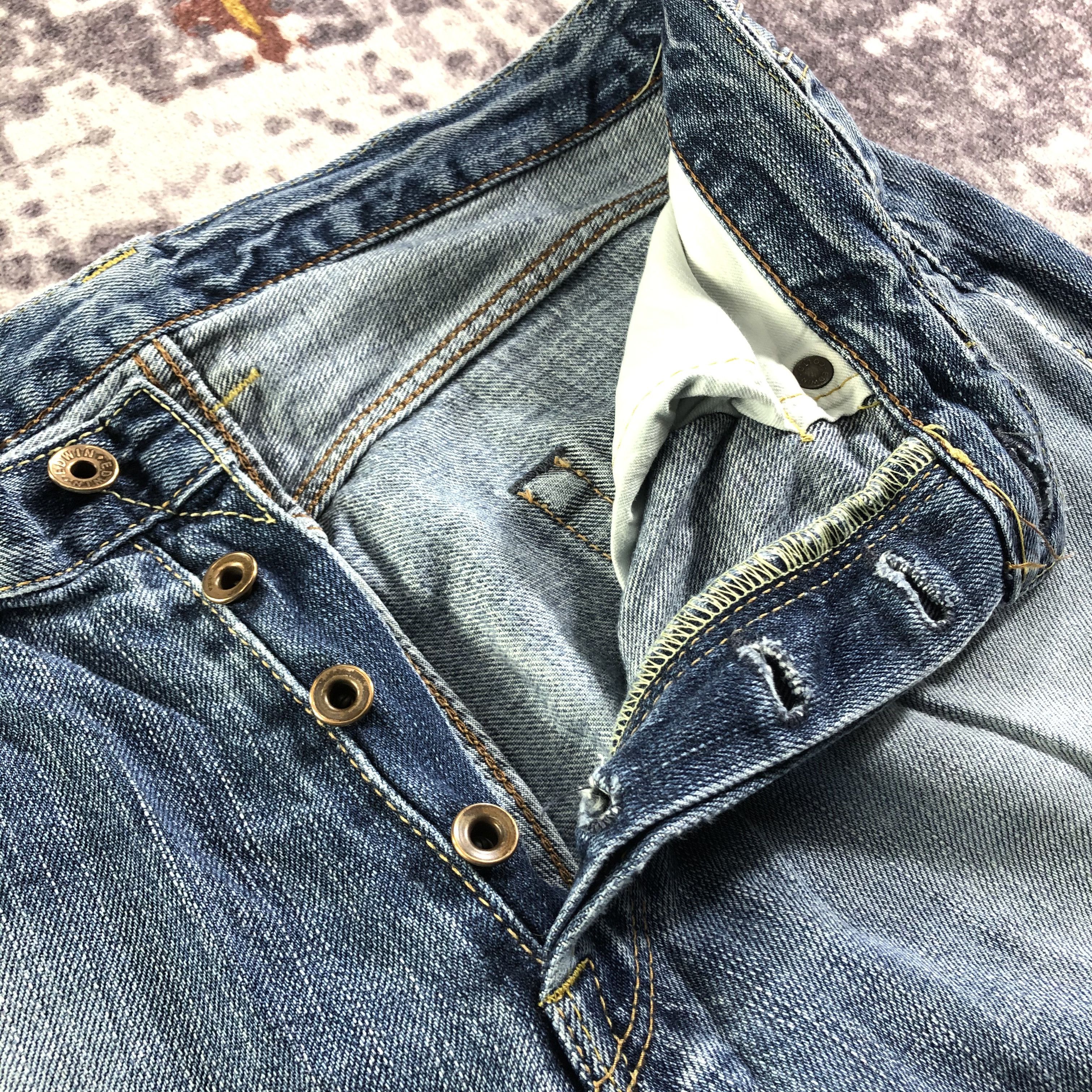Edwin Vintage Blue Wash Edwin 505 Selvedge Jeans-JM3616 Size US 34 / EU 50 - 9 Thumbnail