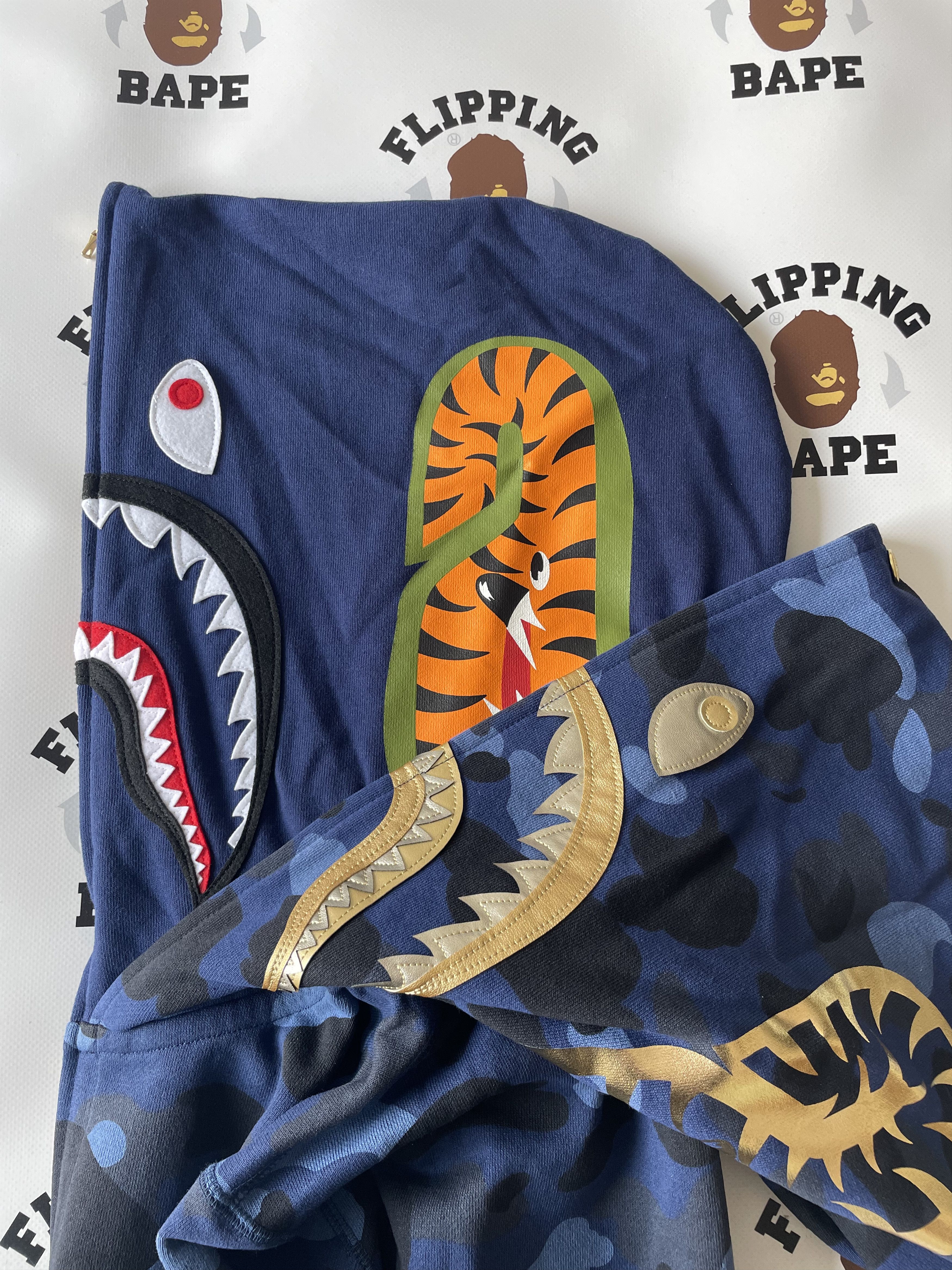 Bape BAPE COLOR CAMO DOUBLE SHARK FULL ZIP HOODIE Size US XL / EU 56 / 4 - 7 Thumbnail