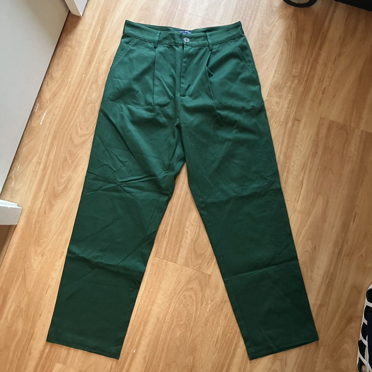 Born X Raised BXR TONAL EMBROIDERED WORK PANTS: EMERALD GREEN Size US 30 / EU 46 - 1 Thumbnail