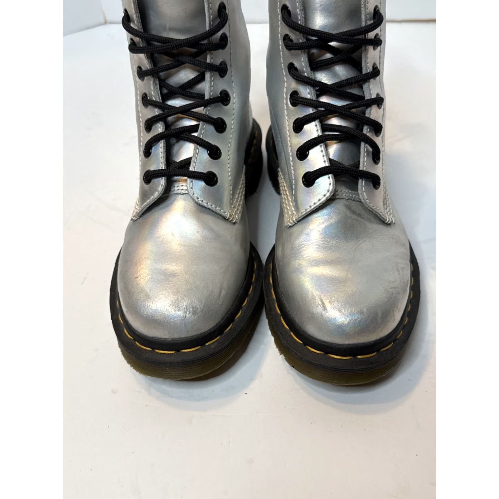 Dr. Martens Dr Martens Pascal Rs Silver Reflective Leather Ankle Boot Womens US Size 7 Size US 7 / IT 37 - 6 Thumbnail