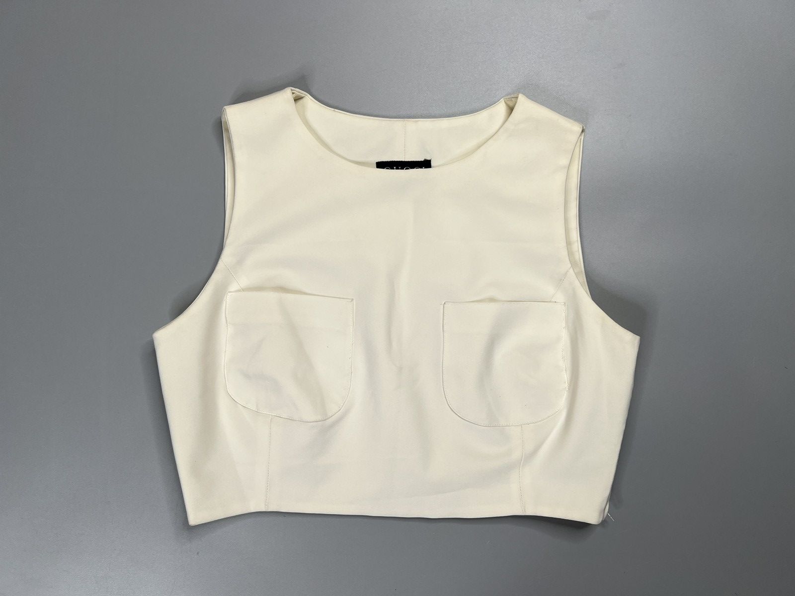 image of Gucci X Tomford S/s 96 2 Pocket Cropped Top in White, Women's (Size Small)