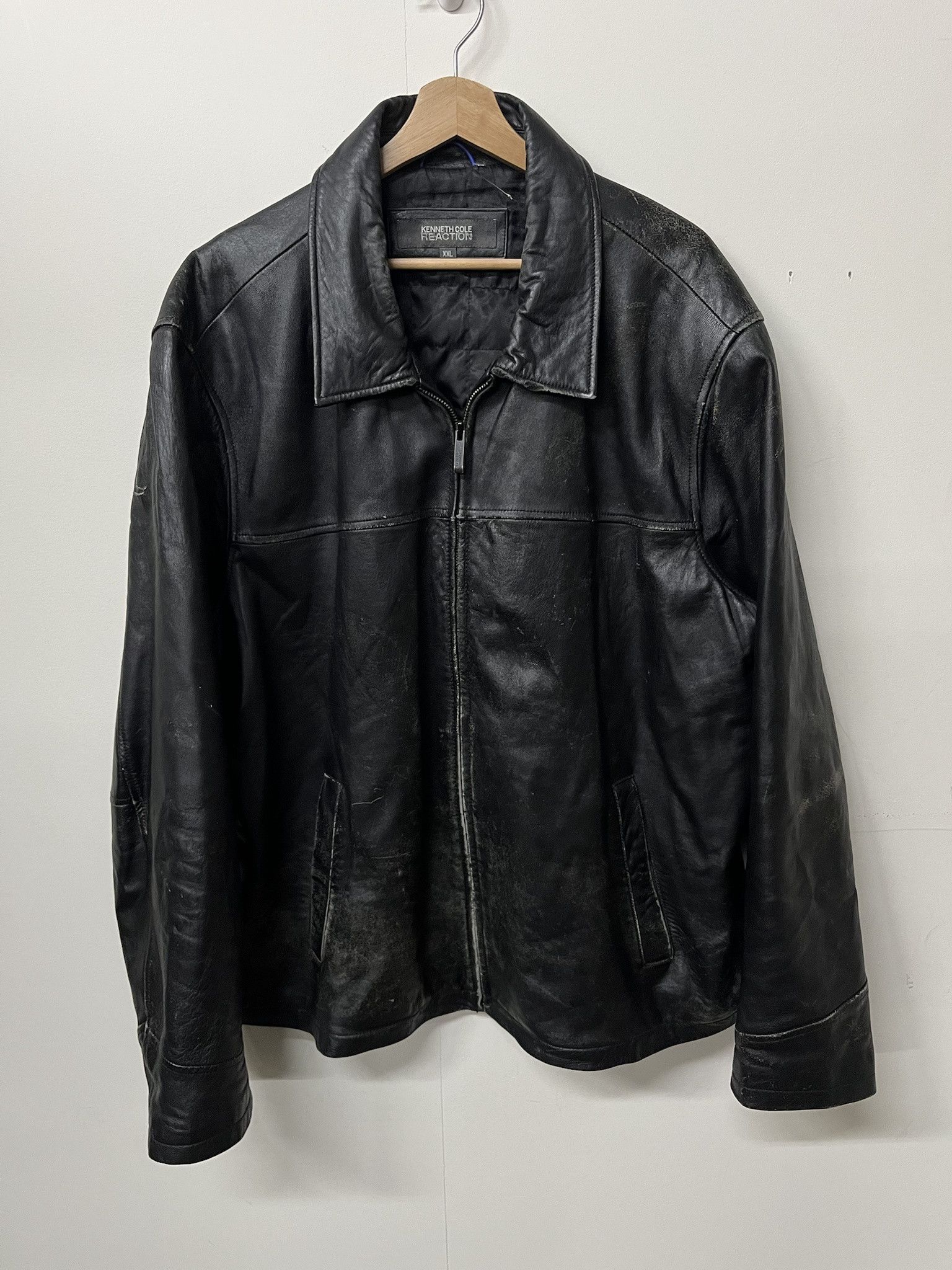 Leather × Vintage × Wilsons Leather Vintage 1990s Leather Jacket Kennith Cole Distressed Soft Leather Coat Size XXL Size US XXL / EU 58 / 5 - 1 Thumbnail
