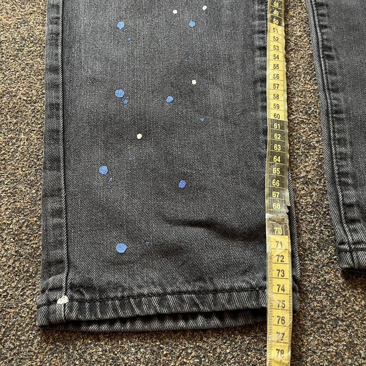 Vintage Y2K Baggy Distressed Paint Splatter Jeans Grunge Skate Logo Size 34" / US 12 / IT 48 - 7 Thumbnail