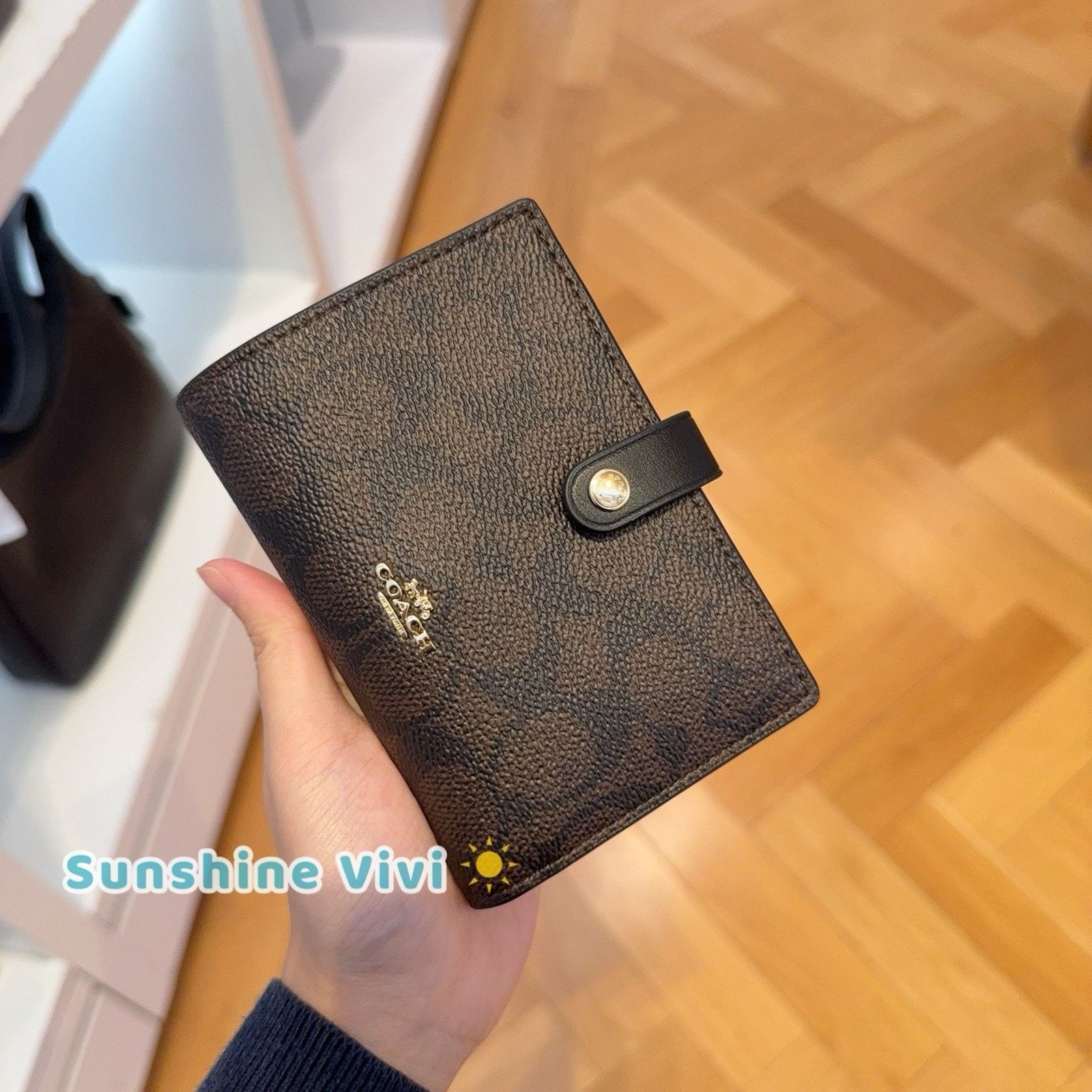 NWT Coach 2-in-1 Wallet Blocked CBK54 Gold/Walnut /Tan
