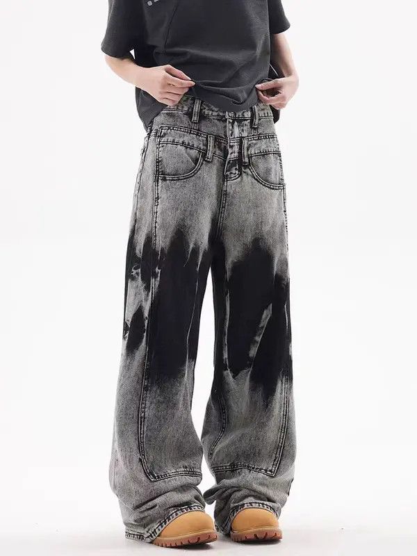 Jean Heavyweight vintage wash tie-dye hip-hop baggy jeans Size US 30 / EU 46 - 3 Thumbnail