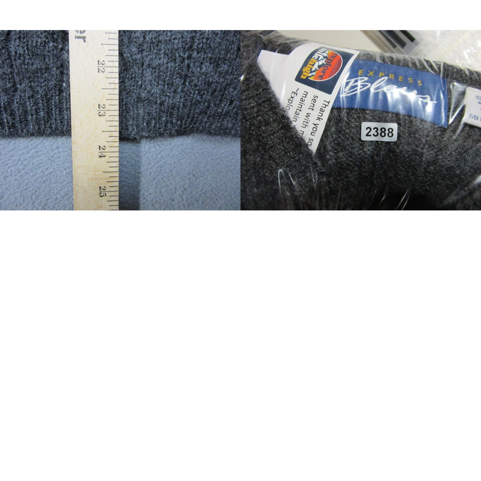 Express Express Sweater Womens XS Gray 100% Wool Cable Knit Bleus Pullover Crewneck Y2K Size XS / US 0-2 / IT 36-38 - 8 Thumbnail