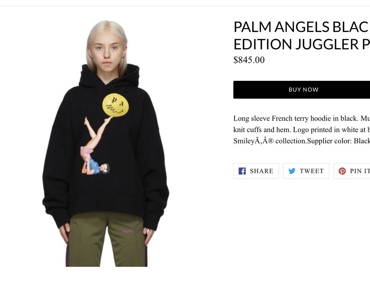 Palm Angels 「retail💲845」Brand new palm angels x smiley juggler hoodie Size US L / EU 52-54 / 3 - 19 Thumbnail