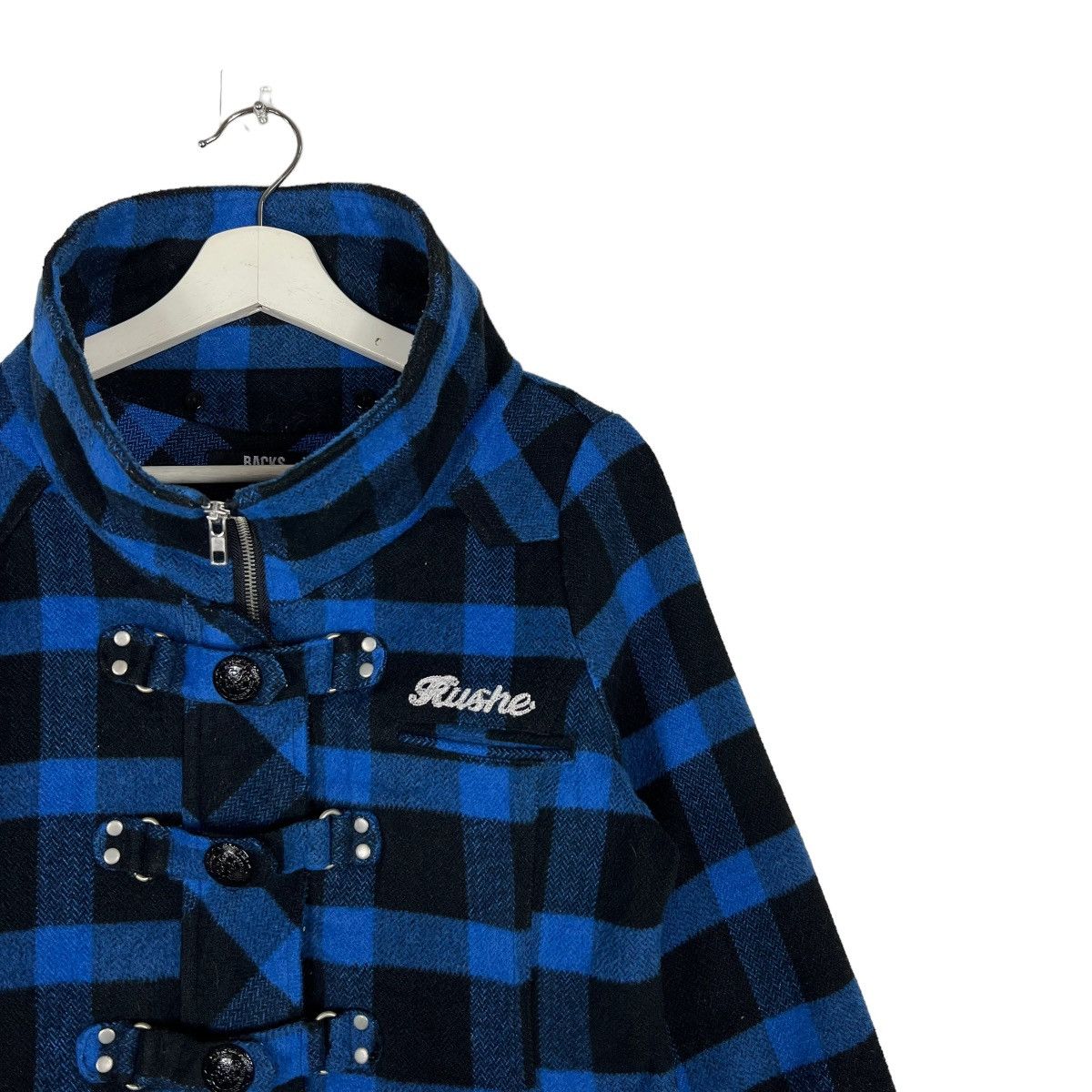 Japanese Brand 🔥 BACKS SEVEN LOVELESS BLACK PLAID WOOL NAPOLEON JACKET Size US S / EU 44-46 / 1 - 6 Thumbnail