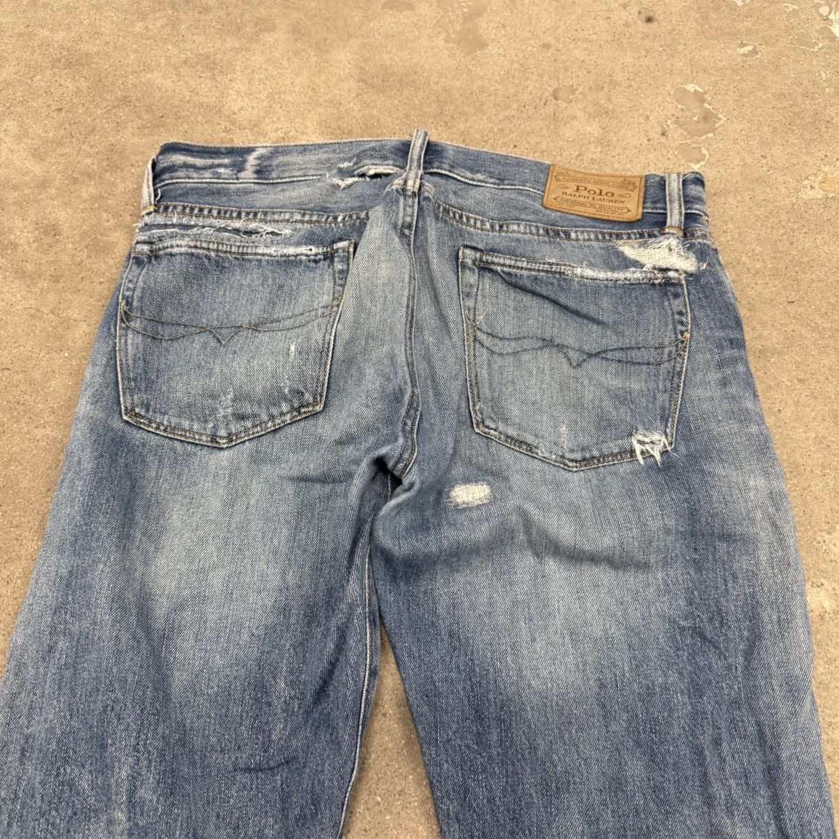 Japanese Brand POLO RALPH LAUREN VARICK SLIM REPAIRED PATCHWORK JEANS Size US 31 - 10 Thumbnail