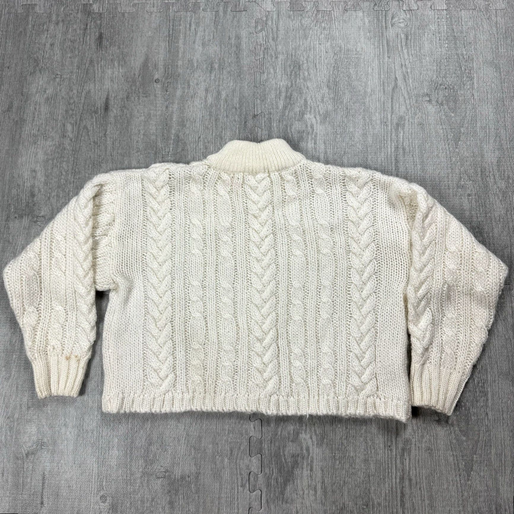 Vintage VINTAGE A.BENEDETTO CROP PULLOVER SWEATER CABLE KNIT SIZE M WHITE Y2K GIRLIE Womens Size M / US 6-8 / IT 42-44 - 4 Thumbnail