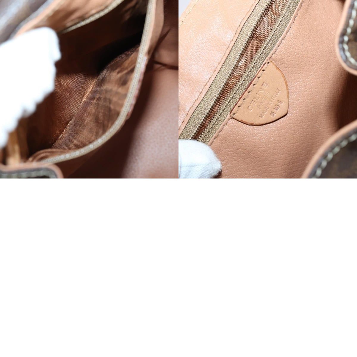 Celine CELINE Macadam Canvas Backpack Pvc Leather Brown Gold Size ONE SIZE - 13 Thumbnail