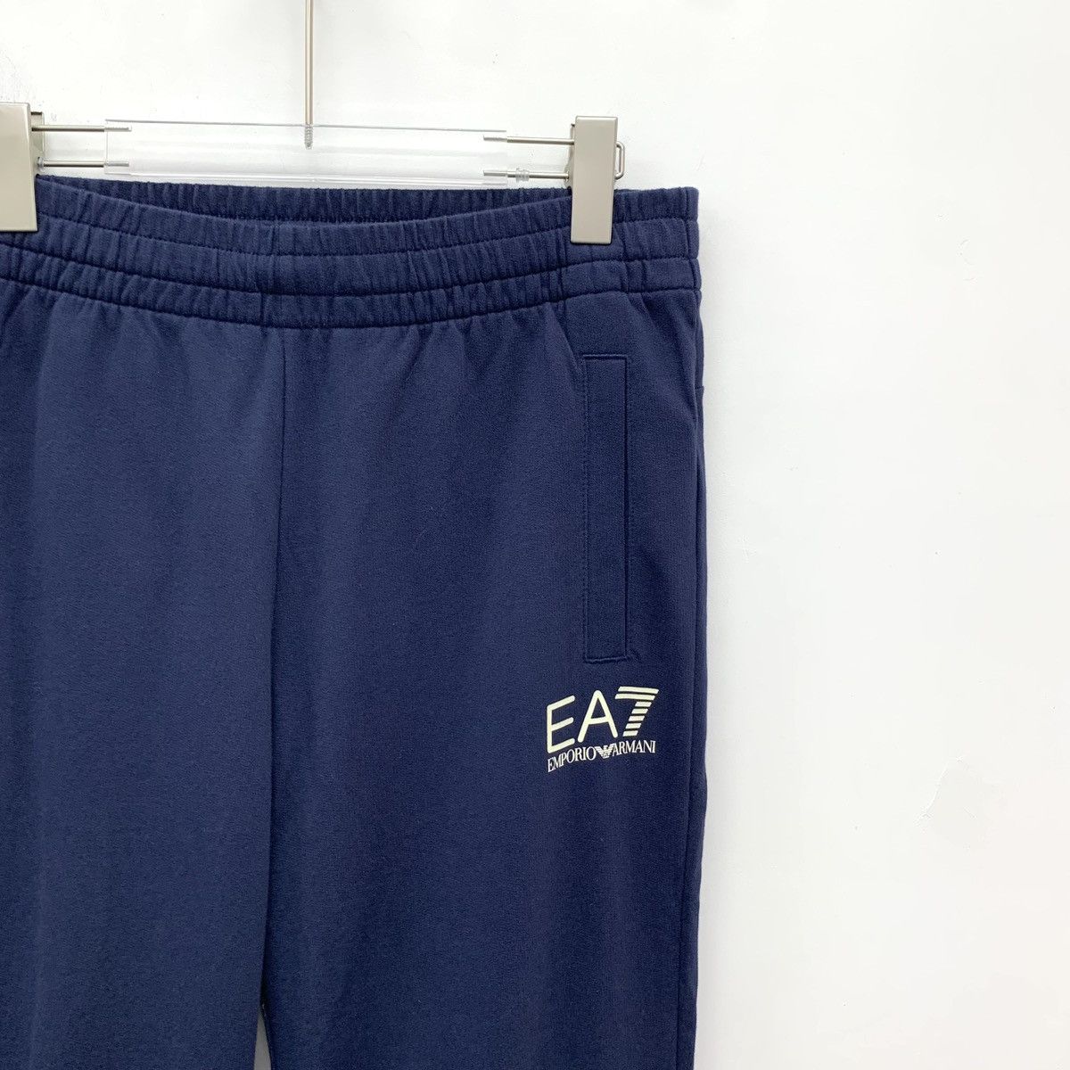 Armani Armani Dark Blue Logo Printed Cotton Casual Sweatpants K26WX Size US 34 / EU 50 - 3 Thumbnail