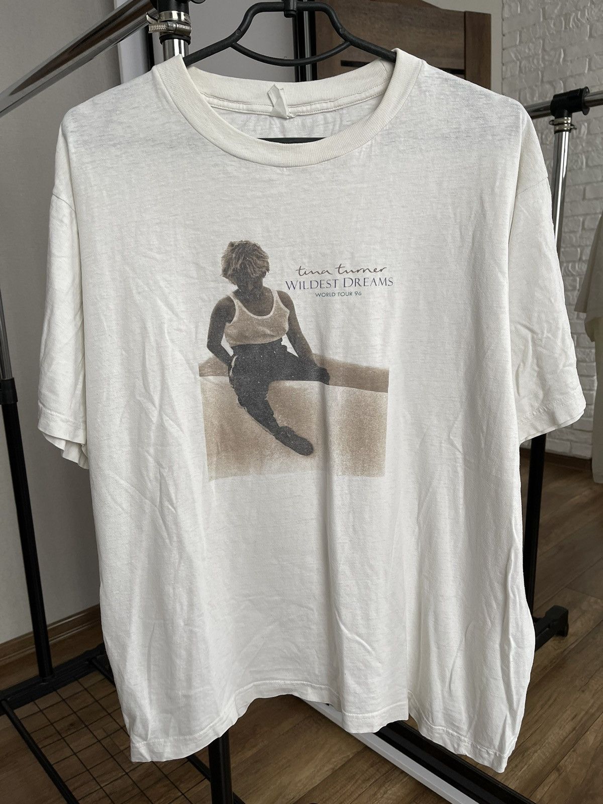 image of Band Tees x Vintage 1996 Tina Turner Wildest Dreams Vintage Tour T-Shirt Tee in White (Size Large)