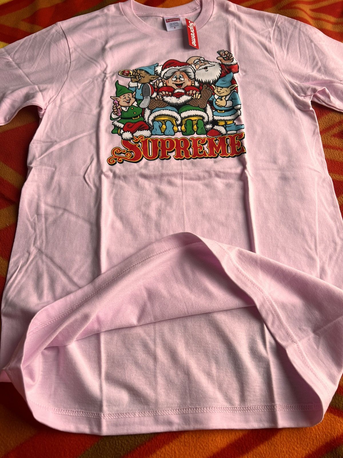 Supreme S - Supreme Naughty Tee Pink santa tshirt Dwarfs holiday Size US S / EU 44-46 / 1 - 8 Thumbnail