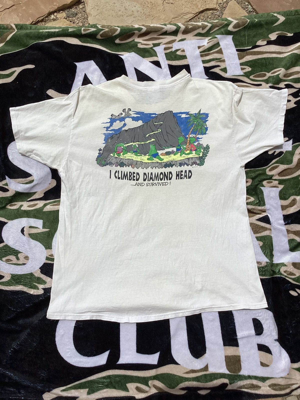 Hanes × Vintage Vtg 90s I climbed diamond head & survived Hawaii lizard Tee Size US XL / EU 56 / 4 - 1 Thumbnail