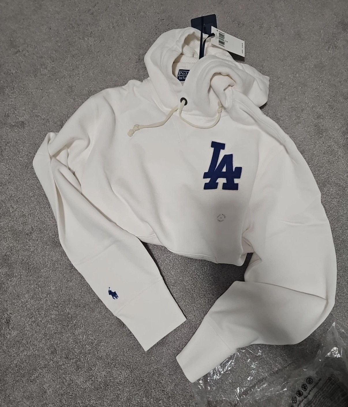 MLB × Polo Ralph Lauren Los Angeles Dodgers White Cream Fleece Hoodie New Large Size US L / EU 52-54 / 3 - 5 Thumbnail