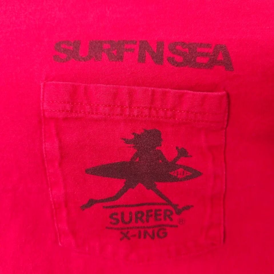 Hanes Hanes Surfer Crossing T Shirt Mens Medium Red North Shore Surf N Sea Hang Loose California Hawaii Surfing Y2K 2000s Size US M / EU 48-50 / 2 - 3 Thumbnail