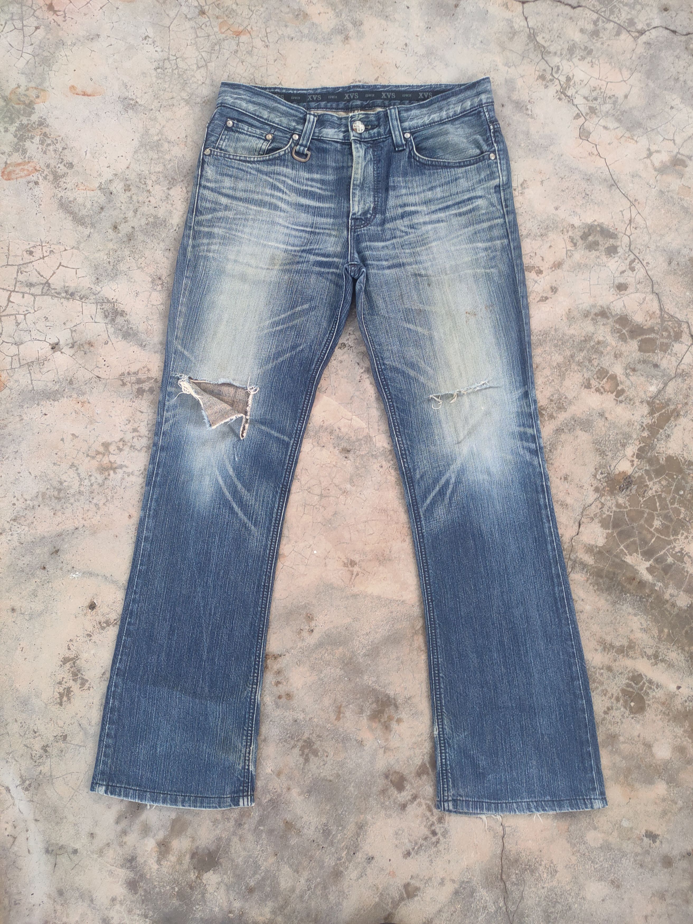 Black Label Vintage Flare japanese faded distressed jeans denim pants Size US 35 - 2 Thumbnail