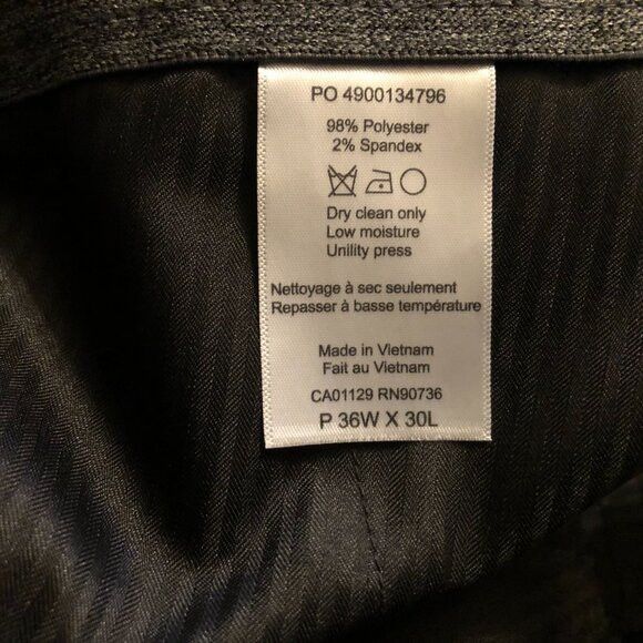 DKNY DKNY men's new black 98%polyester dress pants size: 36/30 Size 36R - 6 Thumbnail
