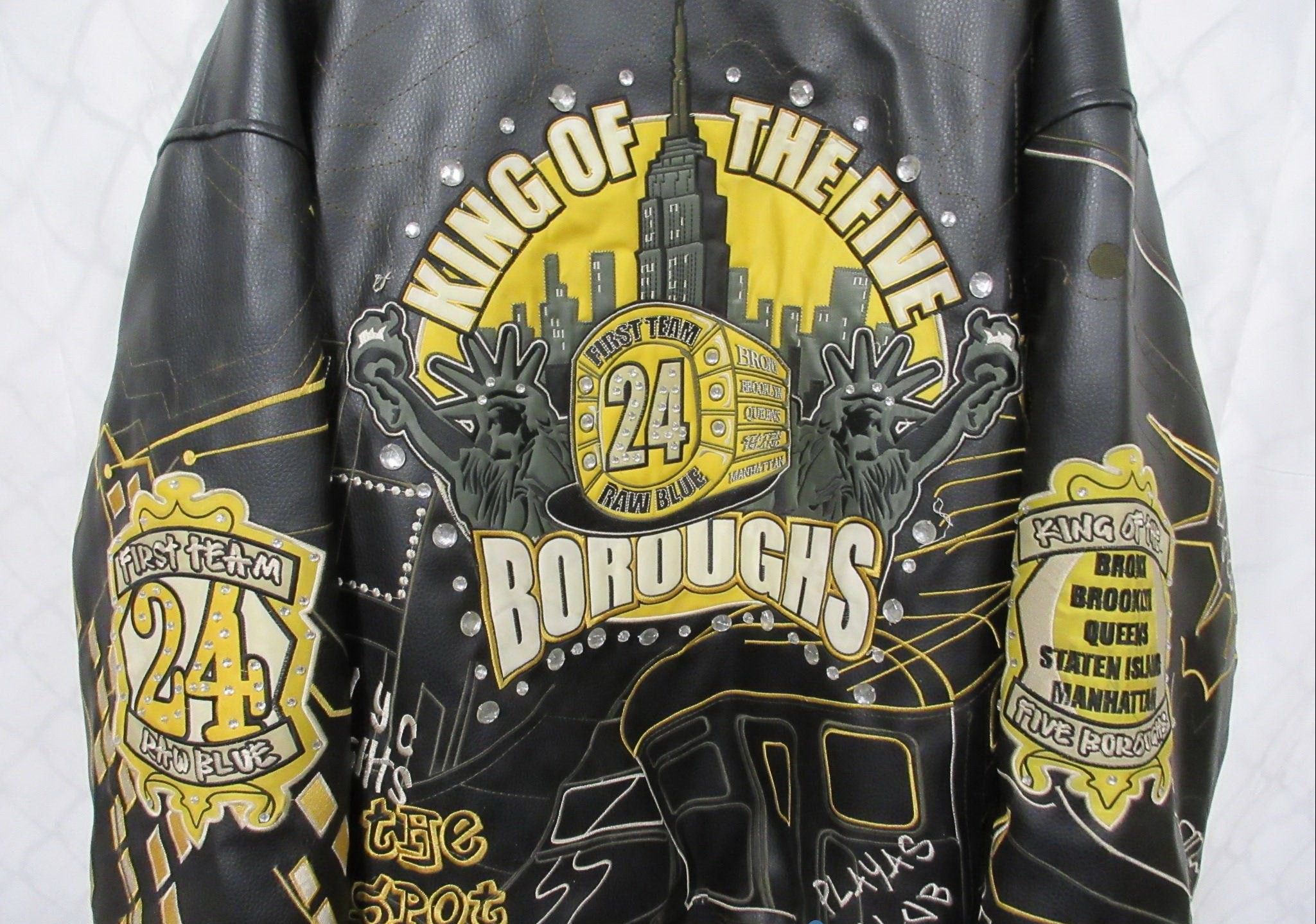 Other RAW BLUE King Of Five Borough Leather Jacket New York 3XL Size US XXL / EU 58 / 5 - 5 Thumbnail