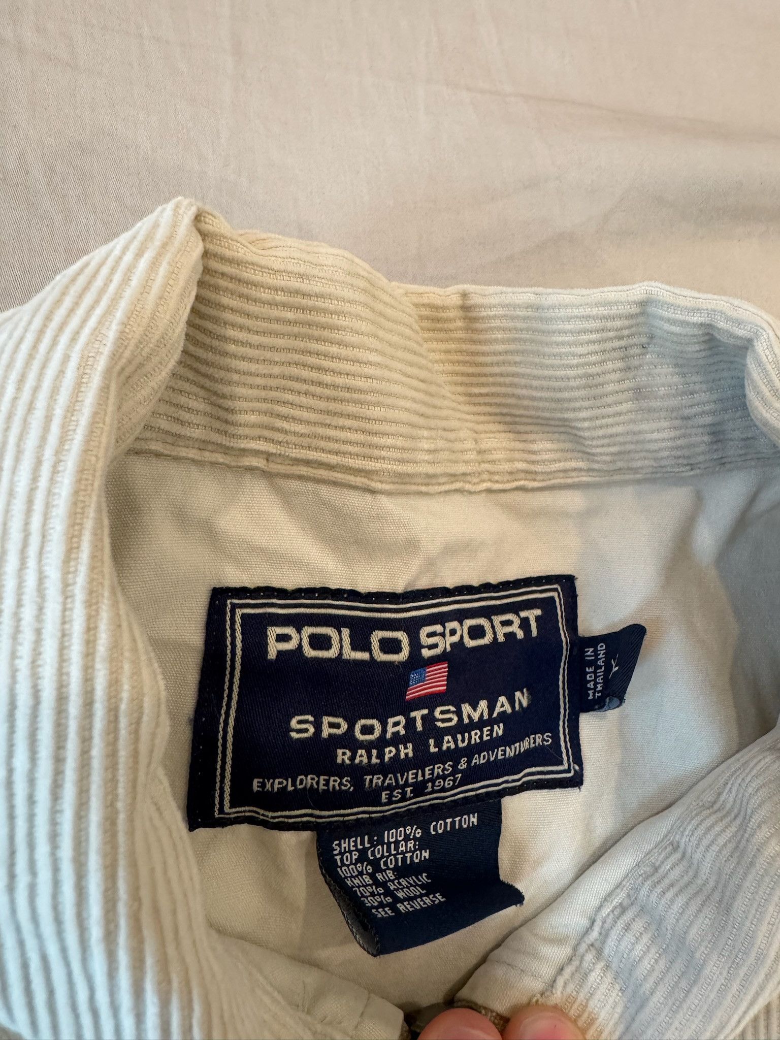 Polo Ralph Lauren Polo Sport Corduroy Collar White Work Jacket Size US XL / EU 56 / 4 - 3 Thumbnail