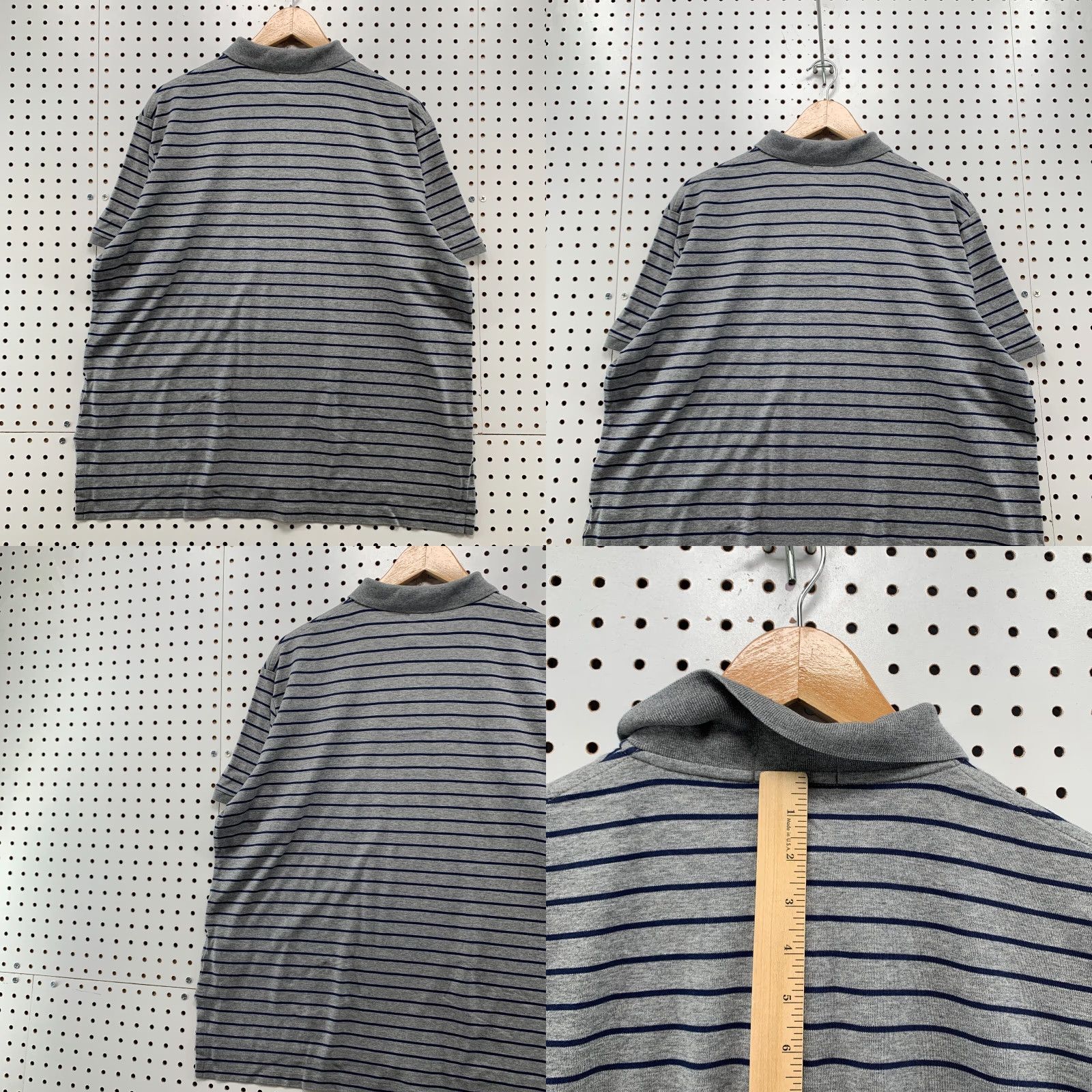 Polo Ralph Lauren Polo Ralph Lauren Collared Shirt Gray Black Striped Pony Pima Mens XL 25X27.5 Size US XL / EU 56 / 4 - 8 Thumbnail