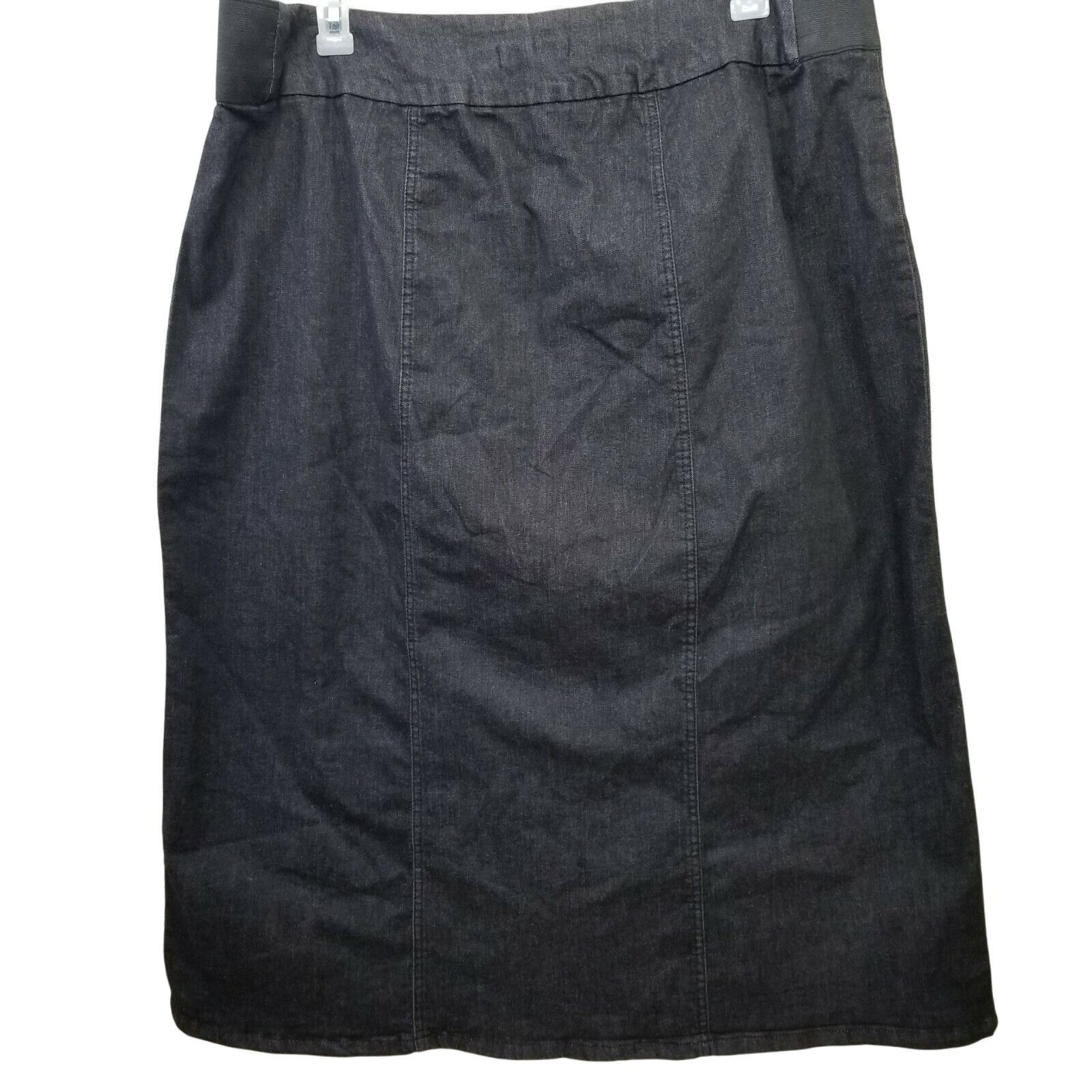 Other Woman Within 22W Maxi Skirt Dark Wash Stretch Denim Blue Jea Size 42" / US 20 - 2 Thumbnail