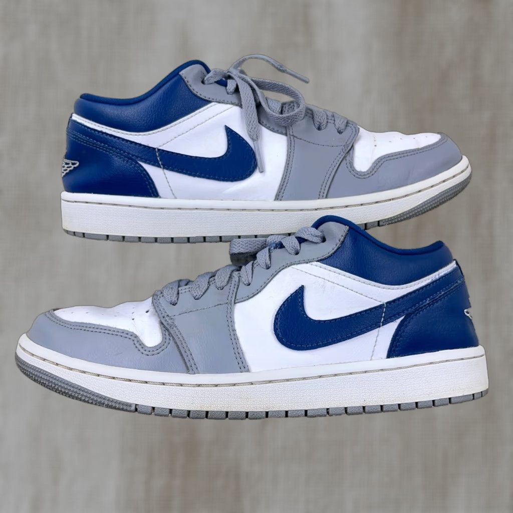 Jordan Brand Nike Air Jordan 1 Low Women’s Sneakers Size 10.5 Blue Gray Retro Casual Athletic Size US 8 / IT 38 - 1 Thumbnail