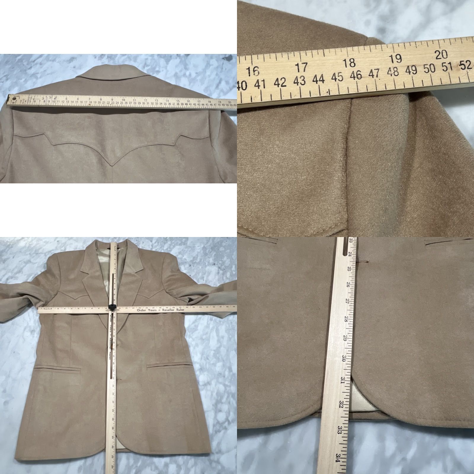 Camel VINTAGE Pioneer Wear Western Jacket Blazer Mens 44L Camel Polyester Rockabilly Long USA Jacket Adult Mens 80s Size 44R - 8 Thumbnail