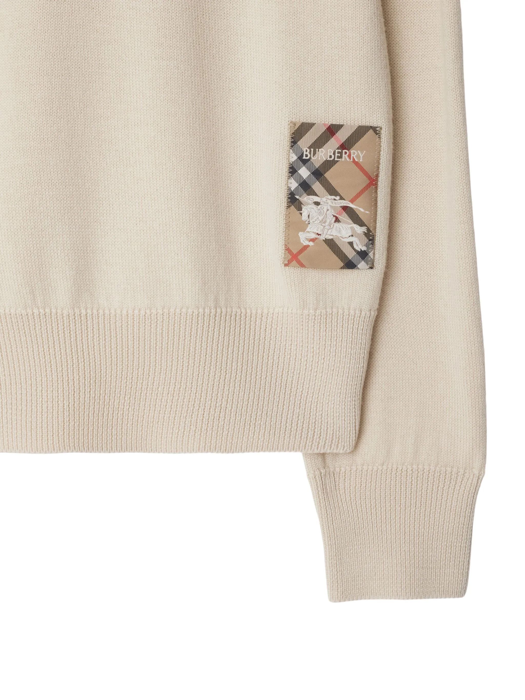 Burberry os11x1225 Dup / Check Label Wool Sweater in Beige Size S / US 4 / IT 40 - 5 Thumbnail
