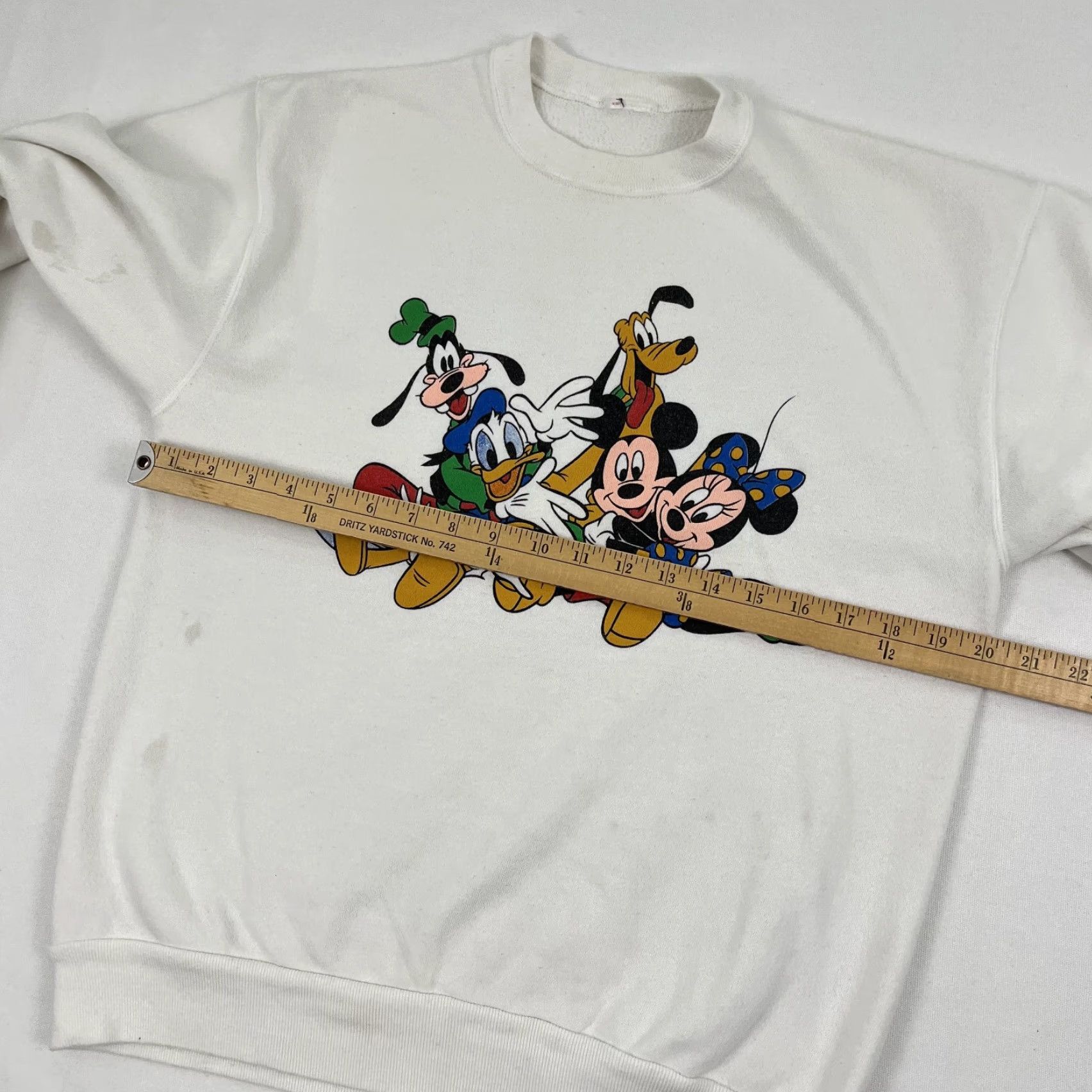 Disney VTG Disney Sweatshirt Adult Medium White Graphic Crewneck Pullover Mickey Mouse 90s Men Women Size M / US 6-8 / IT 42-44 - 4 Thumbnail