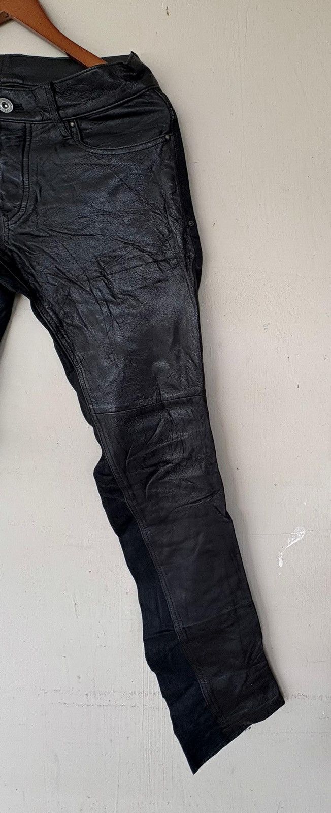 5351 POUR LES HOMMES × Genuine Leather Vtg 5351 Pour Les Homme Hybric Leather Pant Black Fashion Size US 31 - 3 Thumbnail