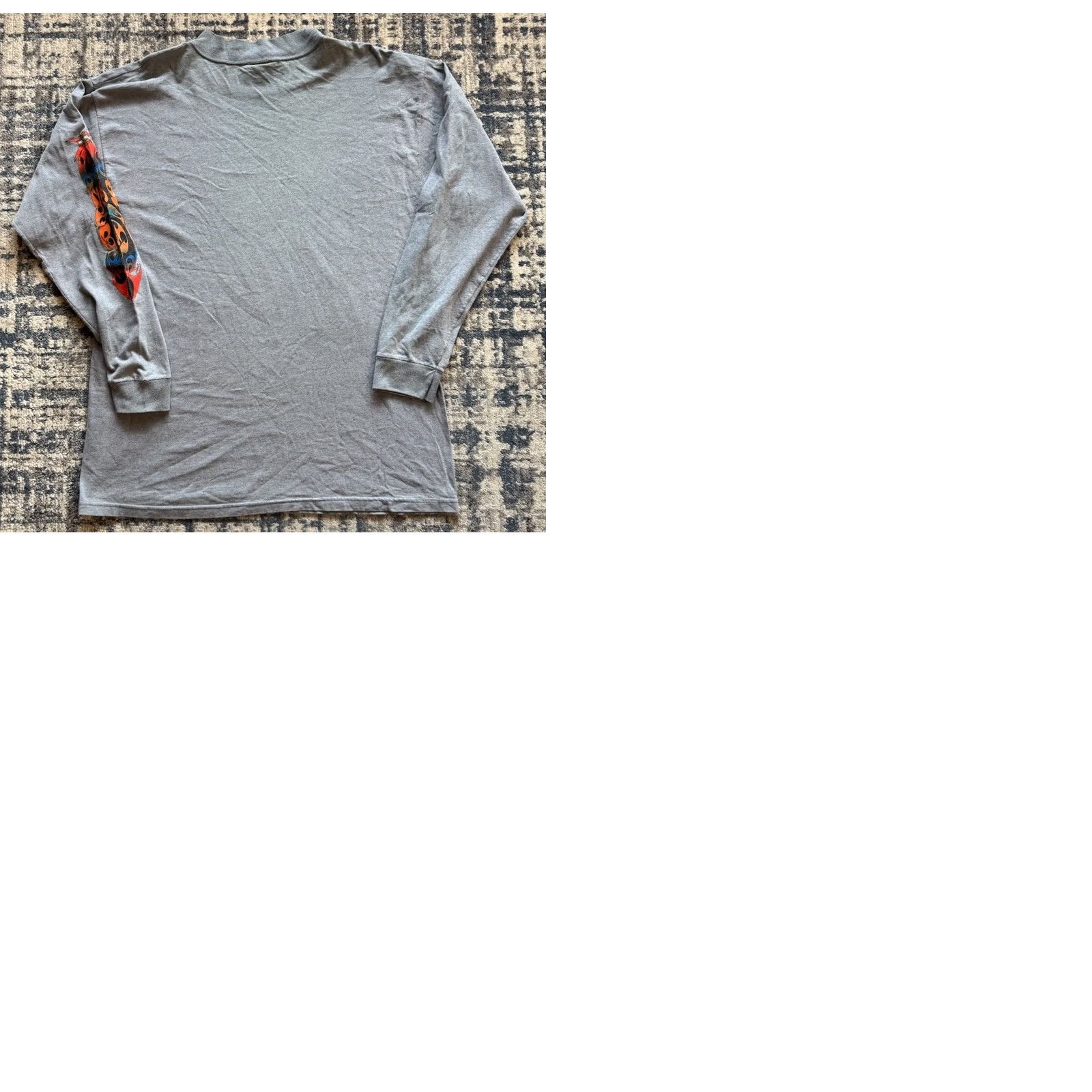 Harley Davidson VINTAGE Harley-Davidson 90s American Heritage T Shirt XL Gray Long Sleeve Flames Graphic Print Men Size US XL / EU 56 / 4 - 9 Thumbnail