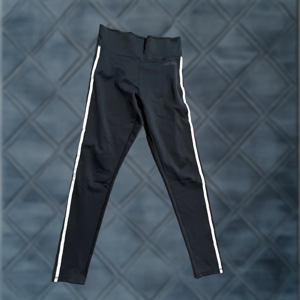 Adidas Adidas Stripe Tight Leggings Womens Black Pull On Stretch Pants M Size 32" / US 10 / IT 46 - 1 Thumbnail