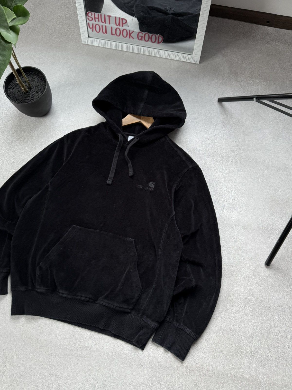 Carhartt CARHARTT HOODIE VELOURS BLACK PULOVER MENS HOODED Y2K CASUAL Size US S / EU 44-46 / 1 - 4 Thumbnail