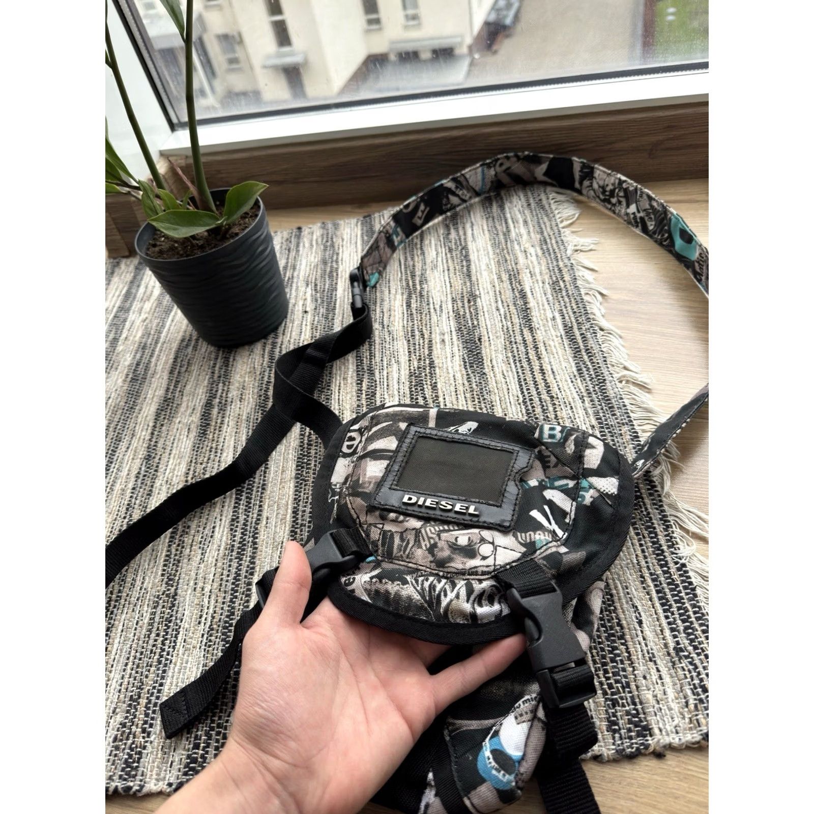 Diesel VINTAGE Diesel Messenger Bag/Shoulder Crosboddy 90s Green Cotton Men Medium 90s Punk Retro Streetwear bag Size ONE SIZE - 3 Thumbnail