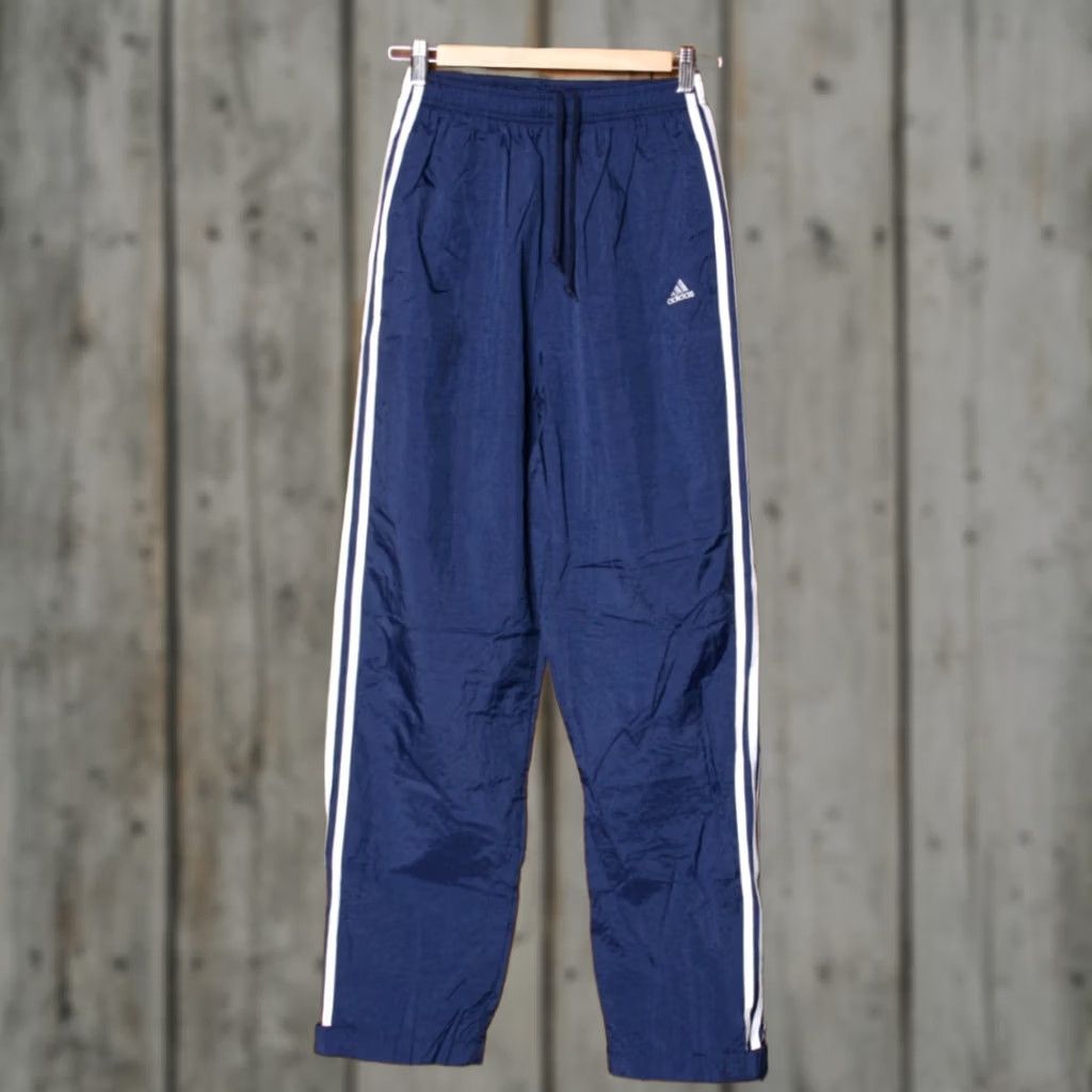Adidas VINTAGE adidas Navy Blue & White Striped Windbreaker Track Pants Sz. M Mens Pants Blue Nike? Size US 31 - 1 Thumbnail