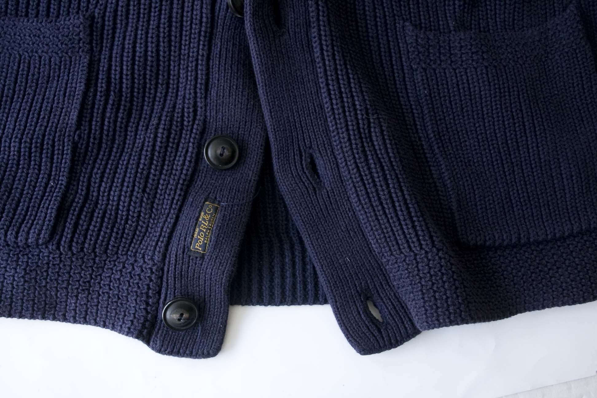 Ralph Lauren Ralph Lauren Shawl Sweater Cardigan Size L Cotton Dark Blue Size US L / EU 52-54 / 3 - 4 Thumbnail