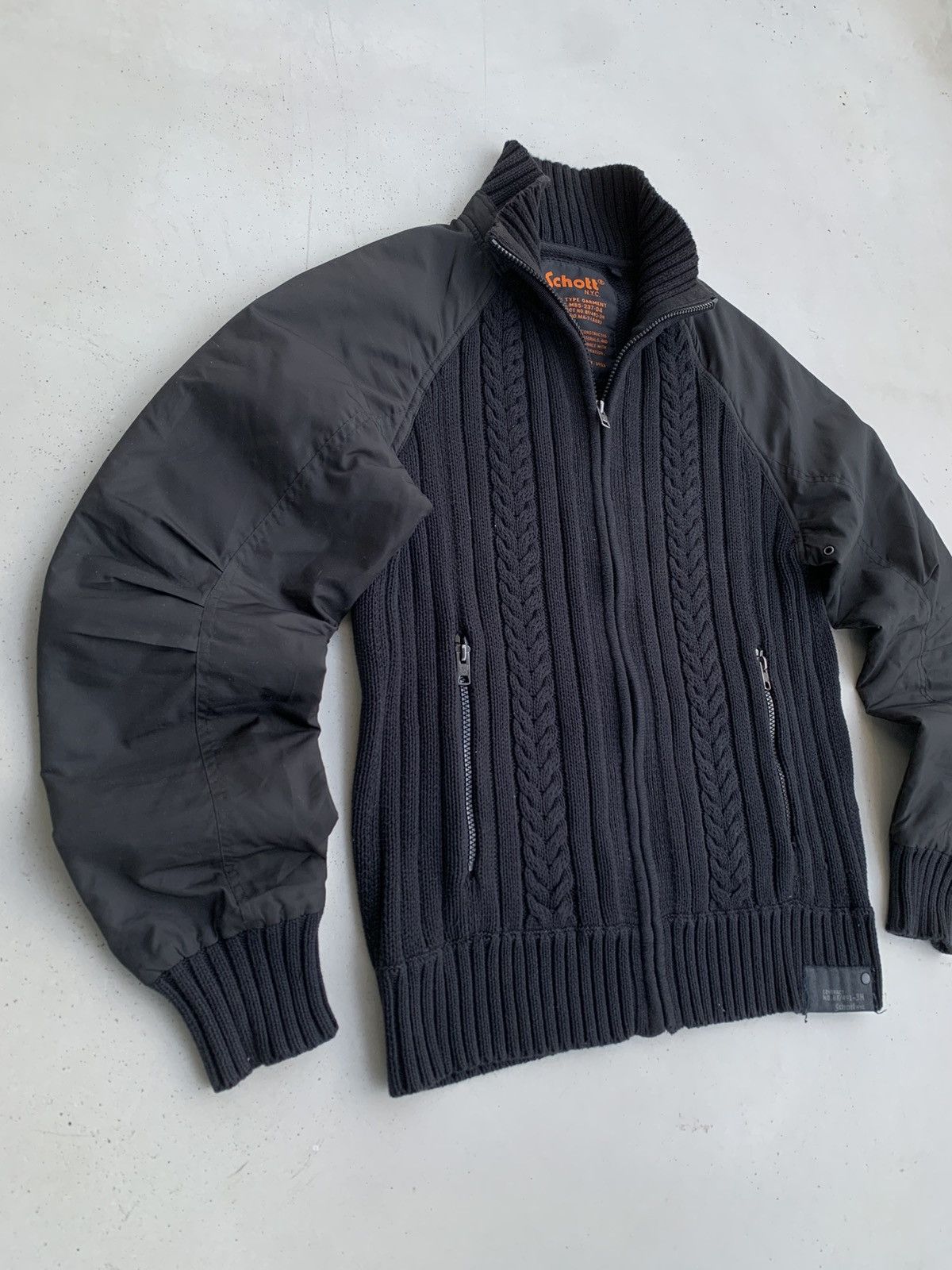 Schott Schott Jacket Bomber Vintage Style Sweater Nylon Size US L / EU 52-54 / 3 - 3 Thumbnail