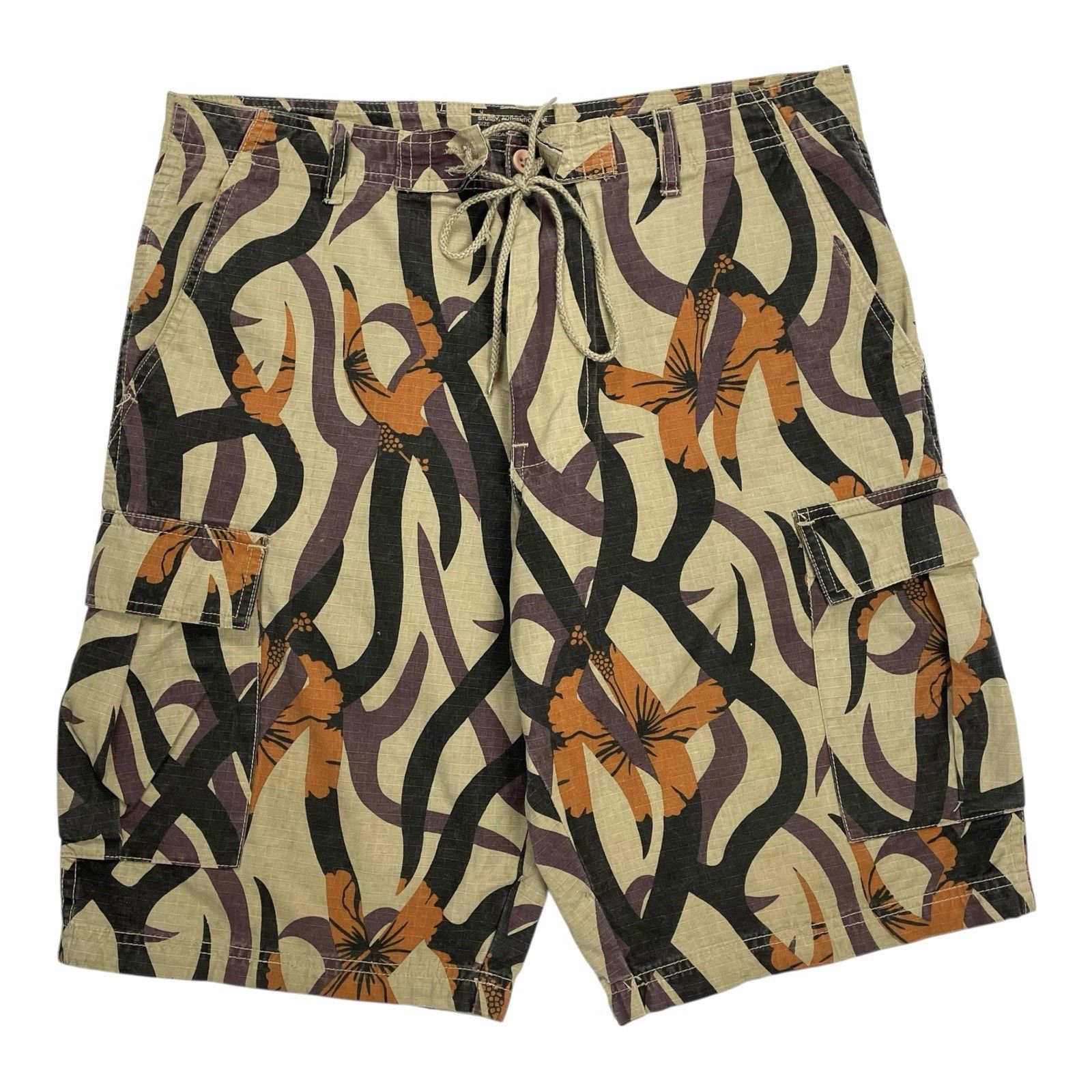 Vintage Stussy Camo Shorts Vintage Stussy Camo Cargo Shorts (Waist