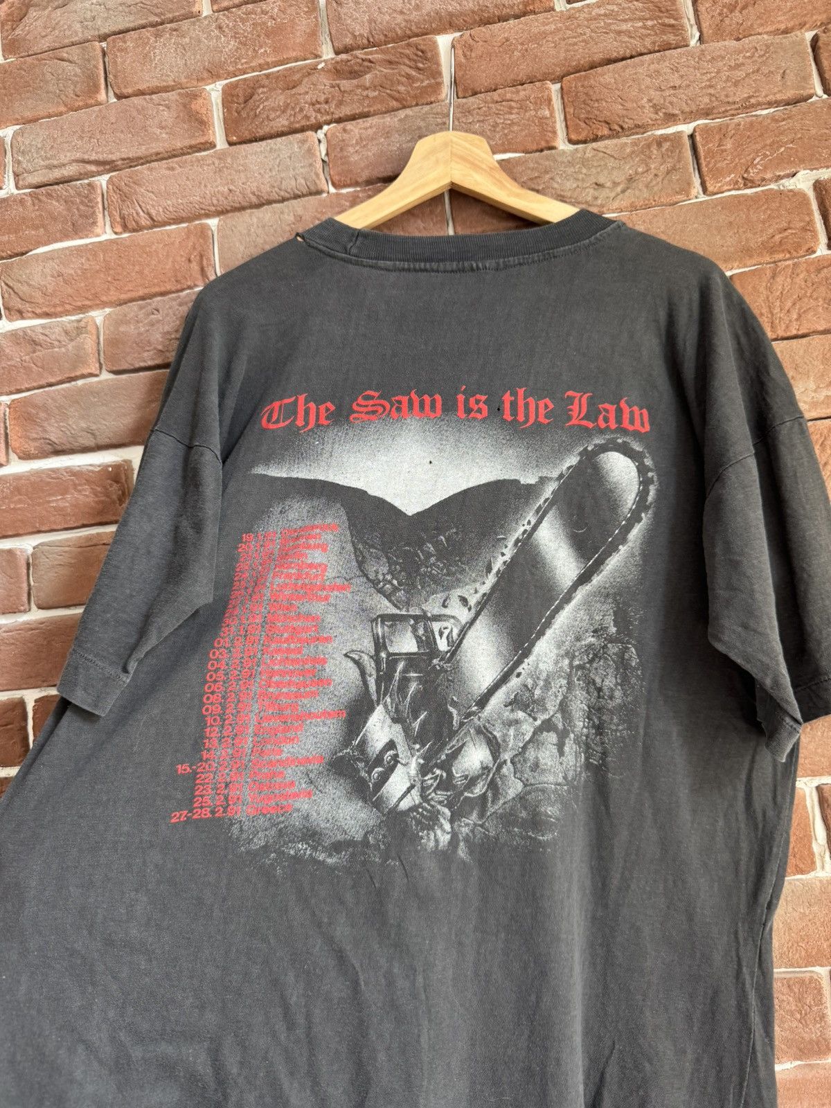 Band Tees Rare Sodom Saw is the law 90s Thrash Metal Band Vintage tee Size US XL / EU 56 / 4 - 8 Thumbnail
